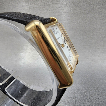 Bulova Caravelle Tank Watch Women 23mm White Dial Gold Tone Rectangle Manual3