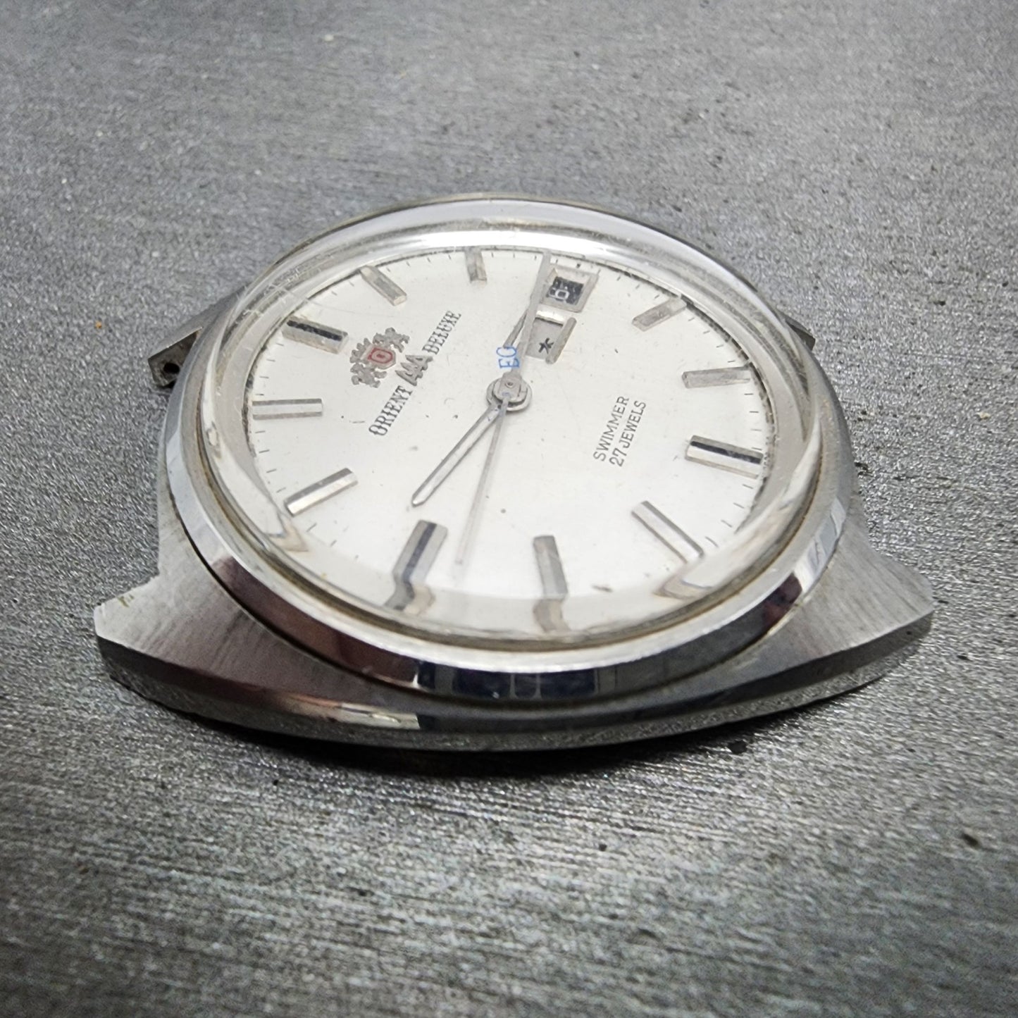 Orient AAA Deluxe Watch Men 36mm White Dial Silver Tone Daydate Automatic PARTS4