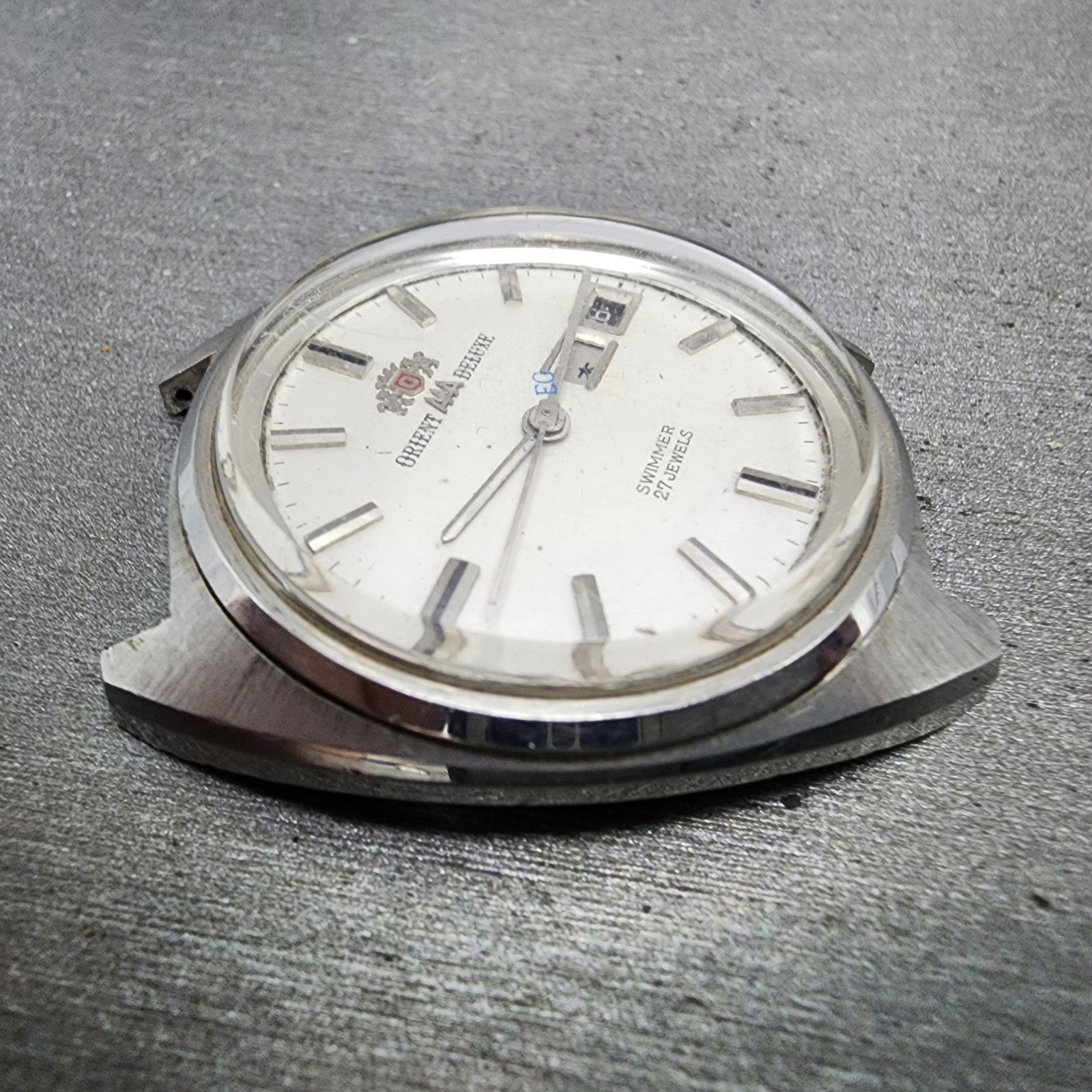 Orient AAA Deluxe Watch Men 36mm White Dial Silver Tone Daydate Automatic PARTS4