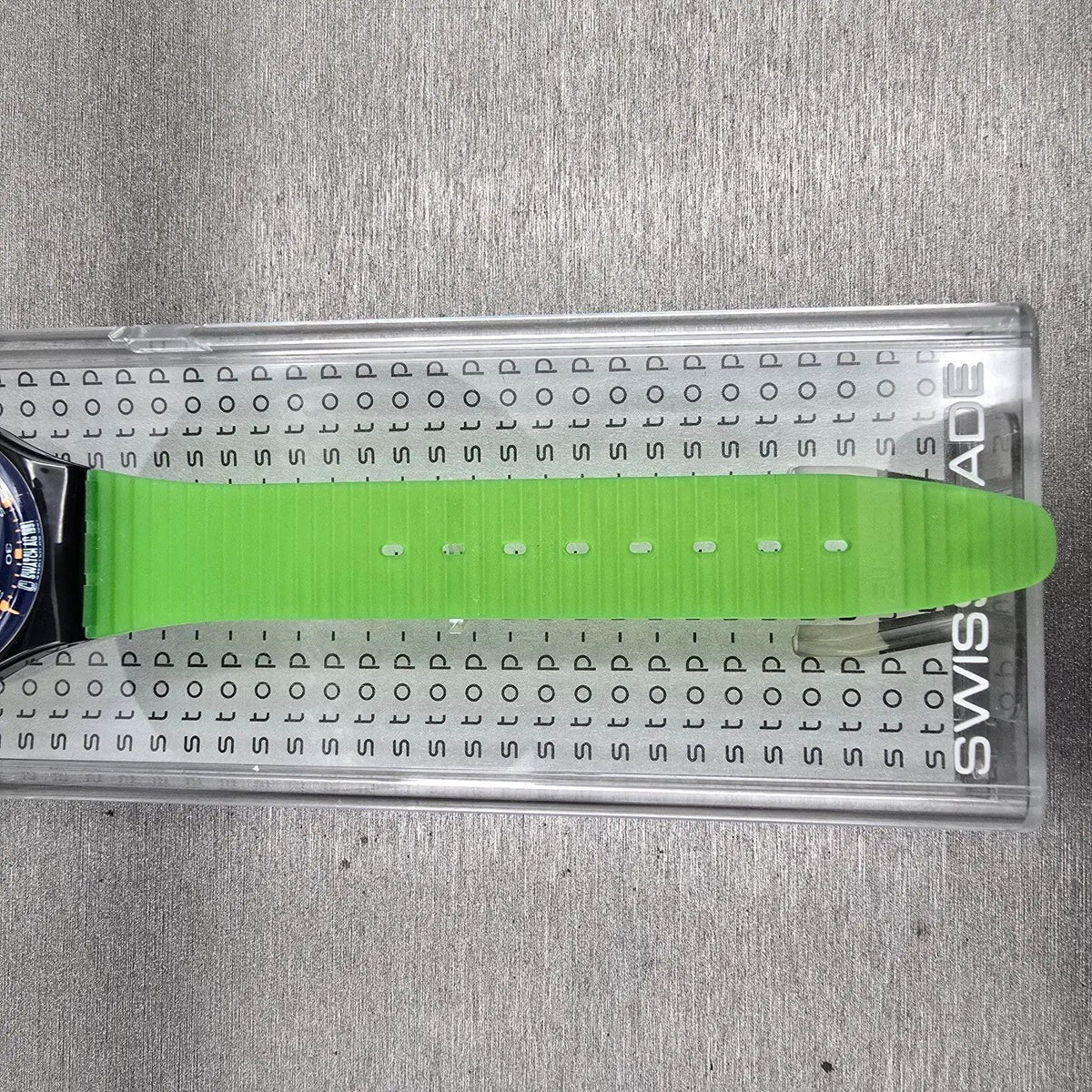 Swatch Stop-Watch Jess'Rush Watch Men 34mm Black Dial SSB100 New Battery NOS4