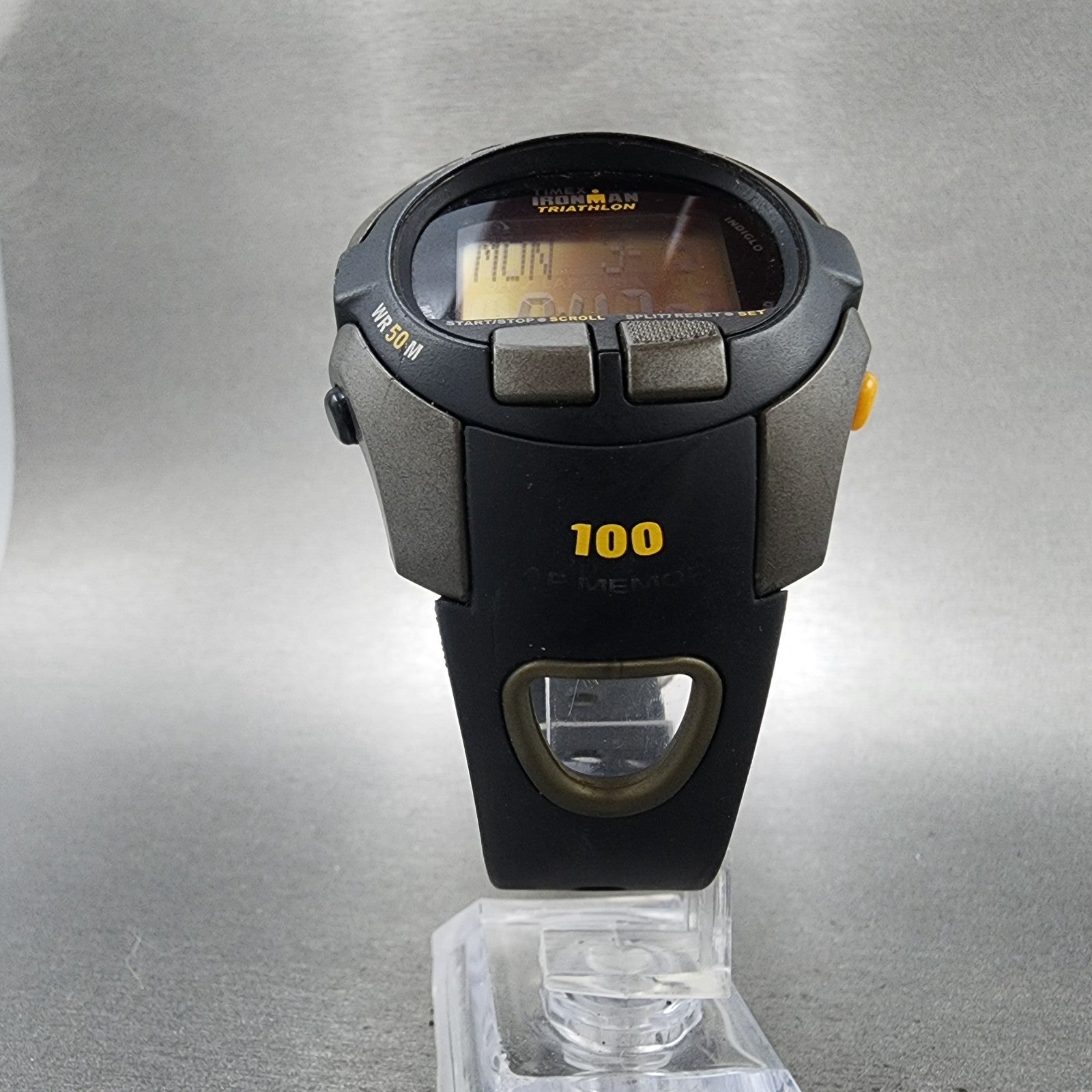 Timex Ironman Triathlon Watch Men 42mm Digital Black Tone Round 5E691 New Batt6
