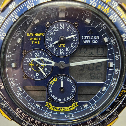 Citizen Navihawk Blue Angels Watch Men 42mm Ani Digi Steel C300-Q00842 PARTS2