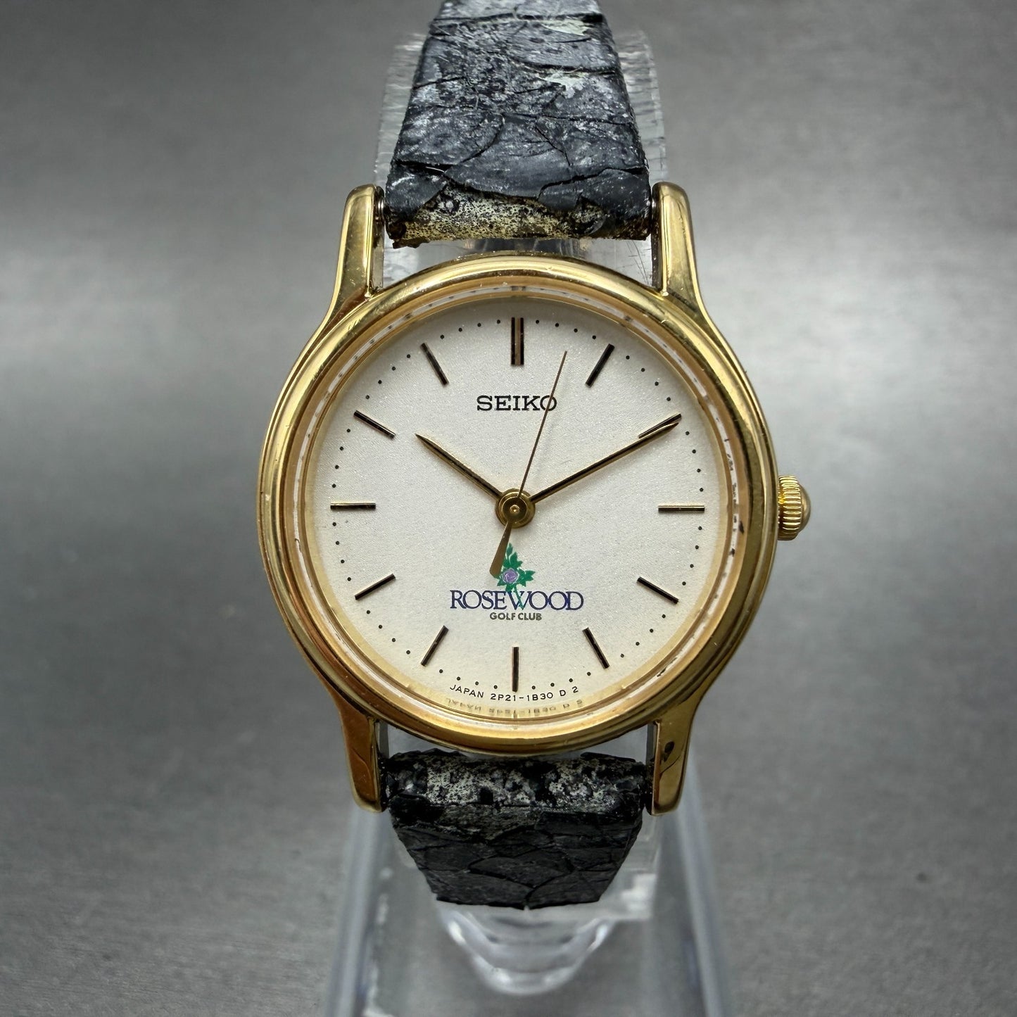 Seiko Watch Women 23mm White Dial Gold Tone Round 2P21-0A9A New Battery Vintage0