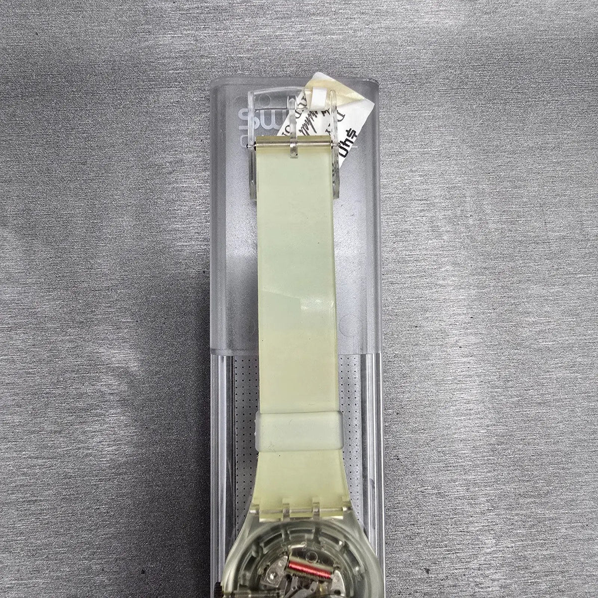 Swatch The People Watch Men 34mm Blue Dial Clear Case GZ126 New Battery NOS9