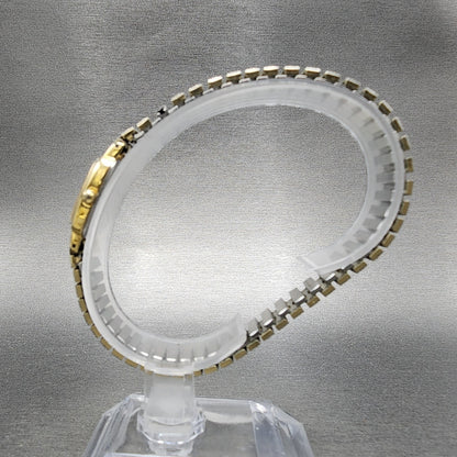 Seiko Watch Women 17mm Gold Dial Gold Tone Rectangle 2Y005B49 New Battery6