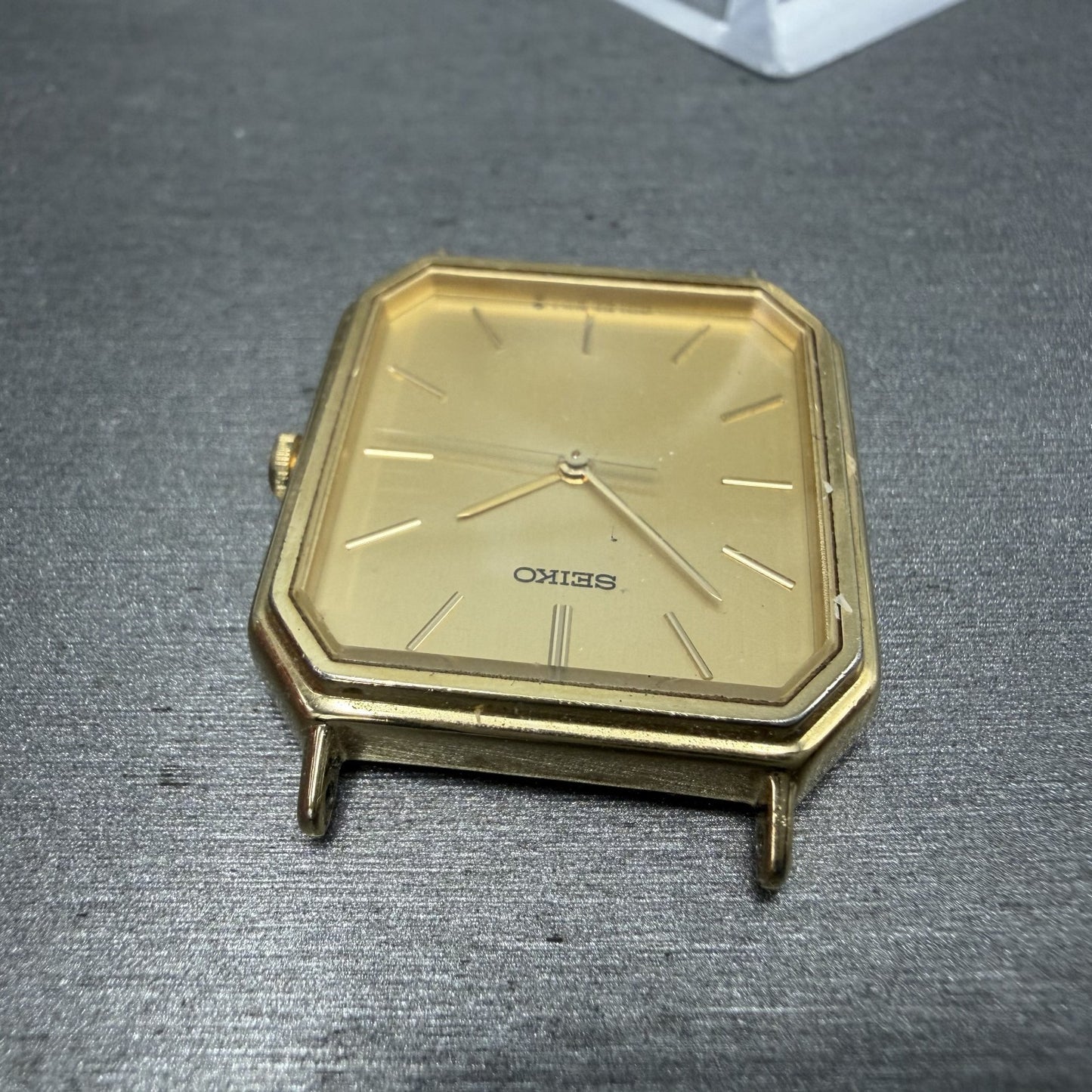 Seiko Watch Men 28mm Champagne Dial Gold Tone Octagon 5P31-5C50 New Battery4
