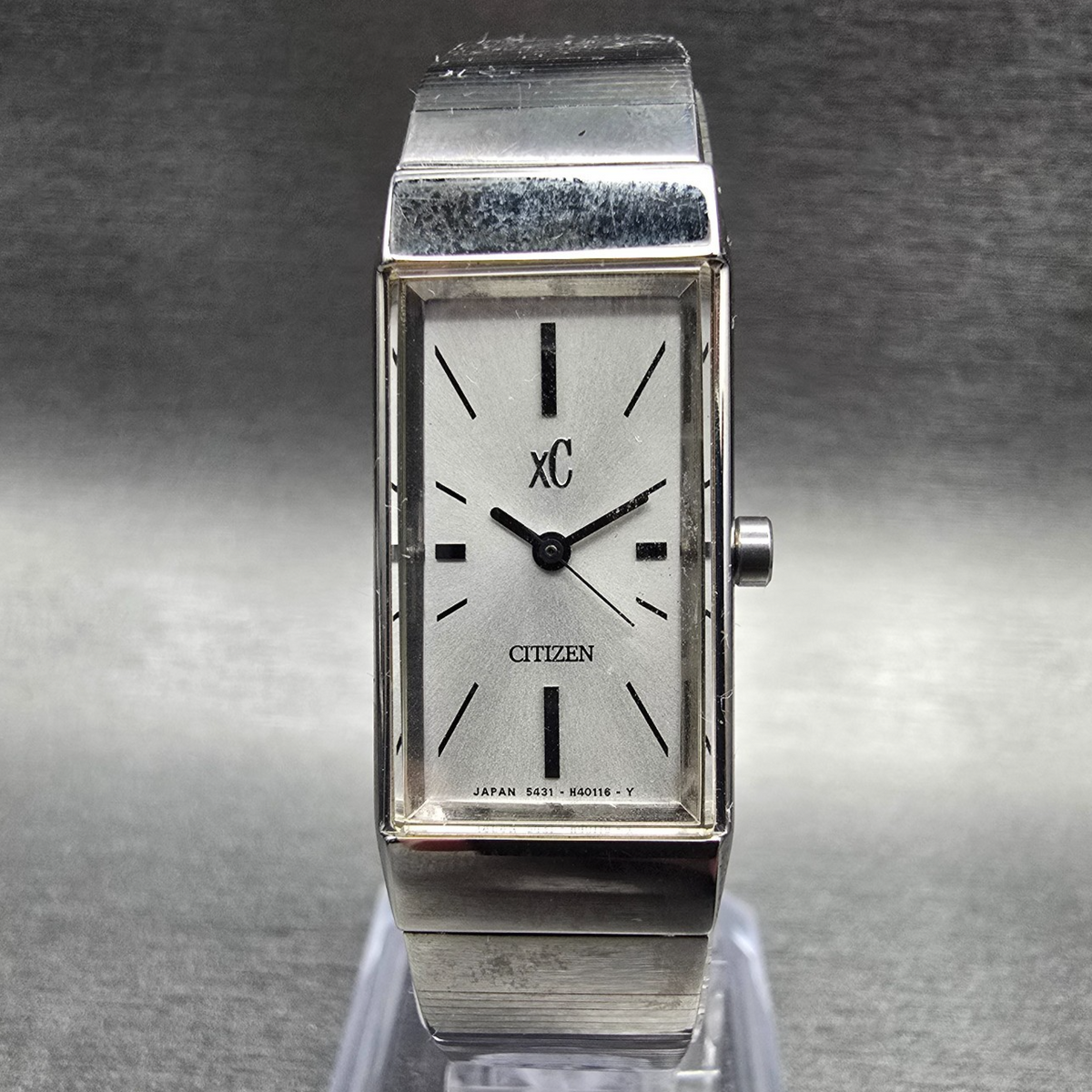 Citizen XC Watch Women 15mm Silver Dial Silver Tone Rectangle 5431-H23214 NewBat0