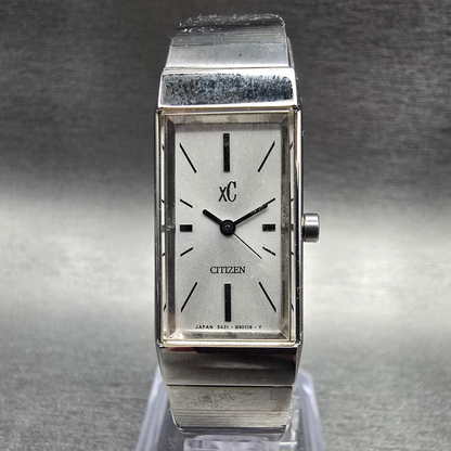 Citizen XC Watch Women 15mm Silver Dial Silver Tone Rectangle 5431-H23214 NewBat0
