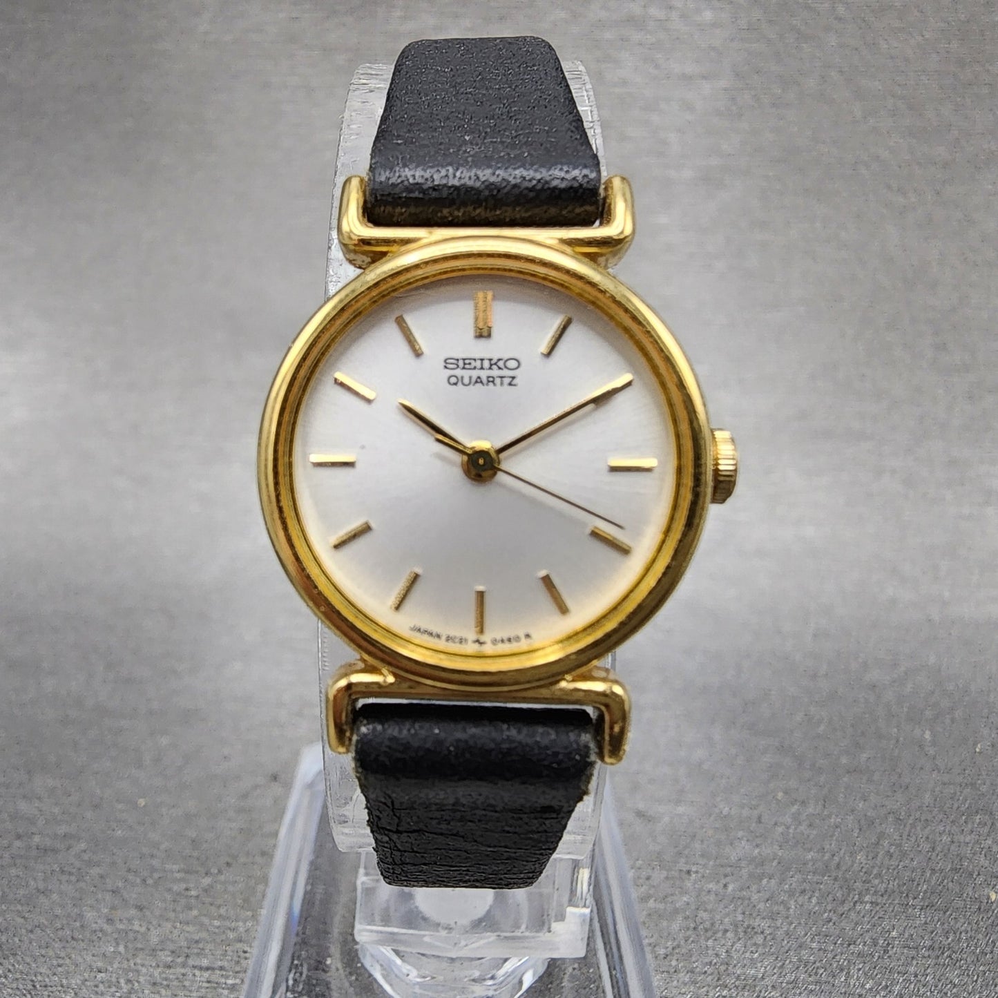 Seiko Watch Women 21mm Silver Dial Gold Tone Round 2c210100 New Battery READ!!!0