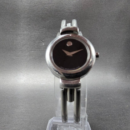 Movado Harmony Watch Women 23mm Black Dial Silver Tone 84 A1 809 A New Battery5