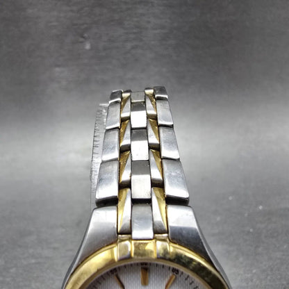 Citizen Eco-Drive Watch Women 26mm White Dial Two Tone Date E011-S049555 Runs HK4