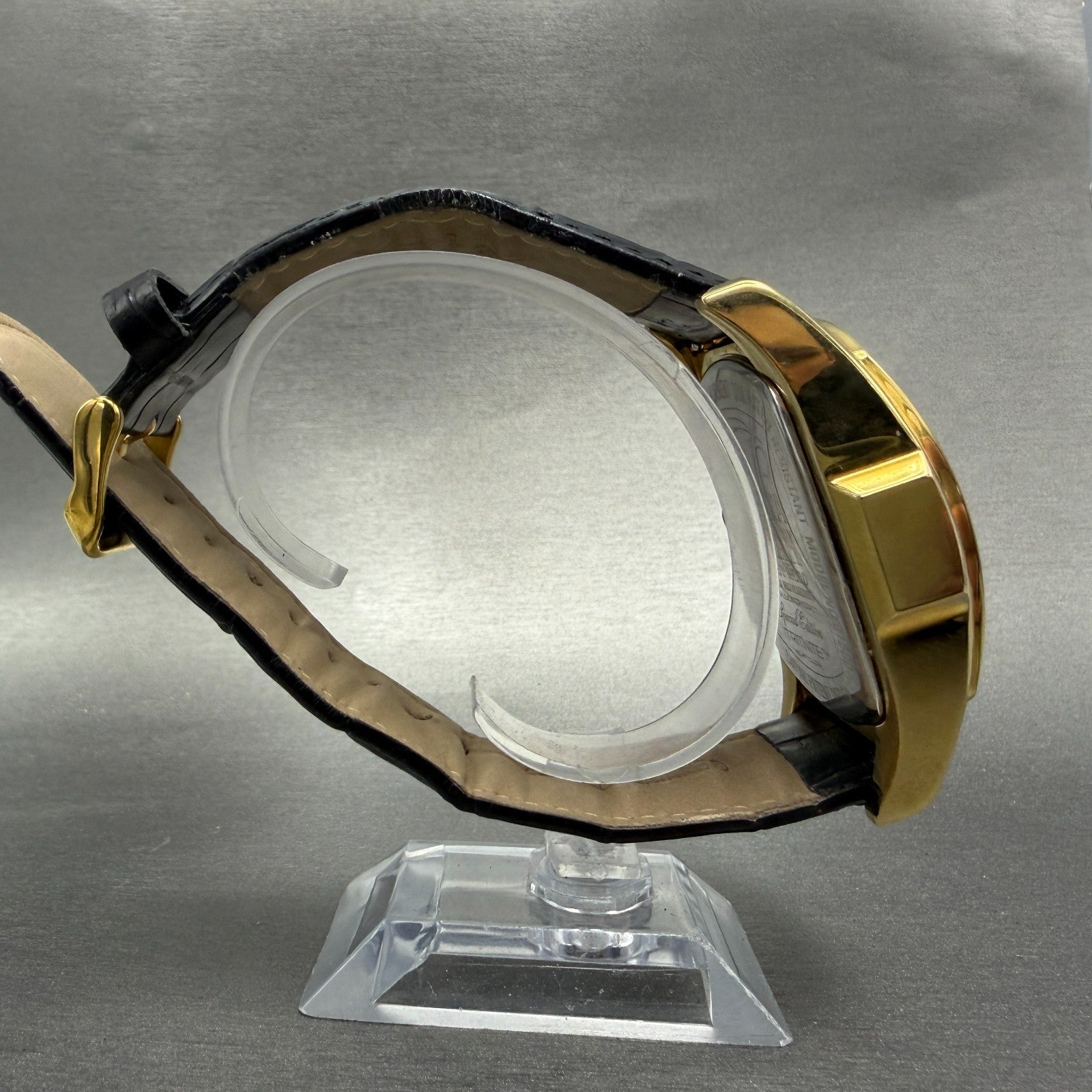 Invicta Lupah Watch Men 47mm Gold Dial Gold Tone Rectangle Daydate New Battery A8