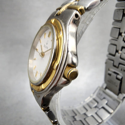 Bulova Watch Women 25mm White Dial Two Tone Date Round 98M36 New Battery A1232