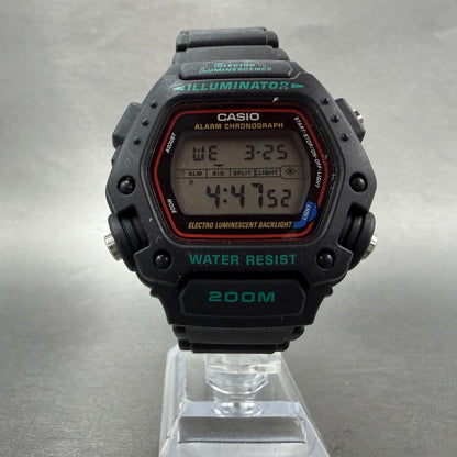 Casio Illuminator DW-290 Watch Men 47mm Black Digital Alarm Chrono New Battery5