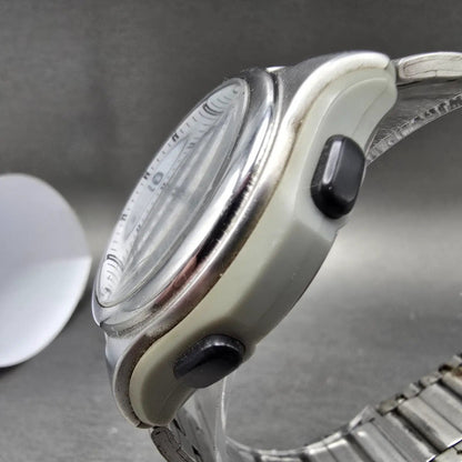 Citizen Q&Q Watch Men 43mm White Dial Silver Alarm Chronograph Solar Works JDM2