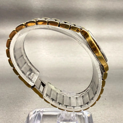Seiko Exceline Watch Women 24mm White Dial Two Tone Round 7321-0520 New Battery8