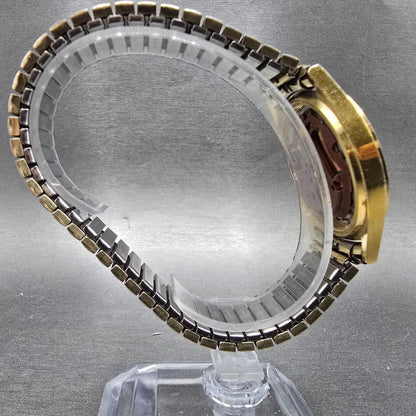 Pulsar Raildroad Approved Watch Men 36mm White Dial Gold Daydate V513 PARTS8