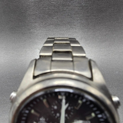 Casio Wave Ceptor WVQ-500 Watch Men 42mm Gray Dial Titanium Alarm Chrono PARTS5