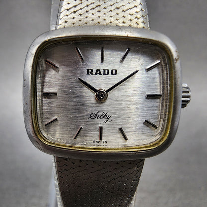 Rado Silky Watch Women 22mm Silver Dial Stainless Steel Rectangle Manual Wind1