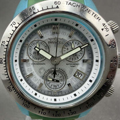 Invicta Anatomic Chronograph Watch Women 37mm Skeleton Dial Blue Green Date Runs1