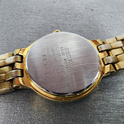 Seiko Watch Women 22mm White Dial Gold Tone Round 1n000a99 New Battery9
