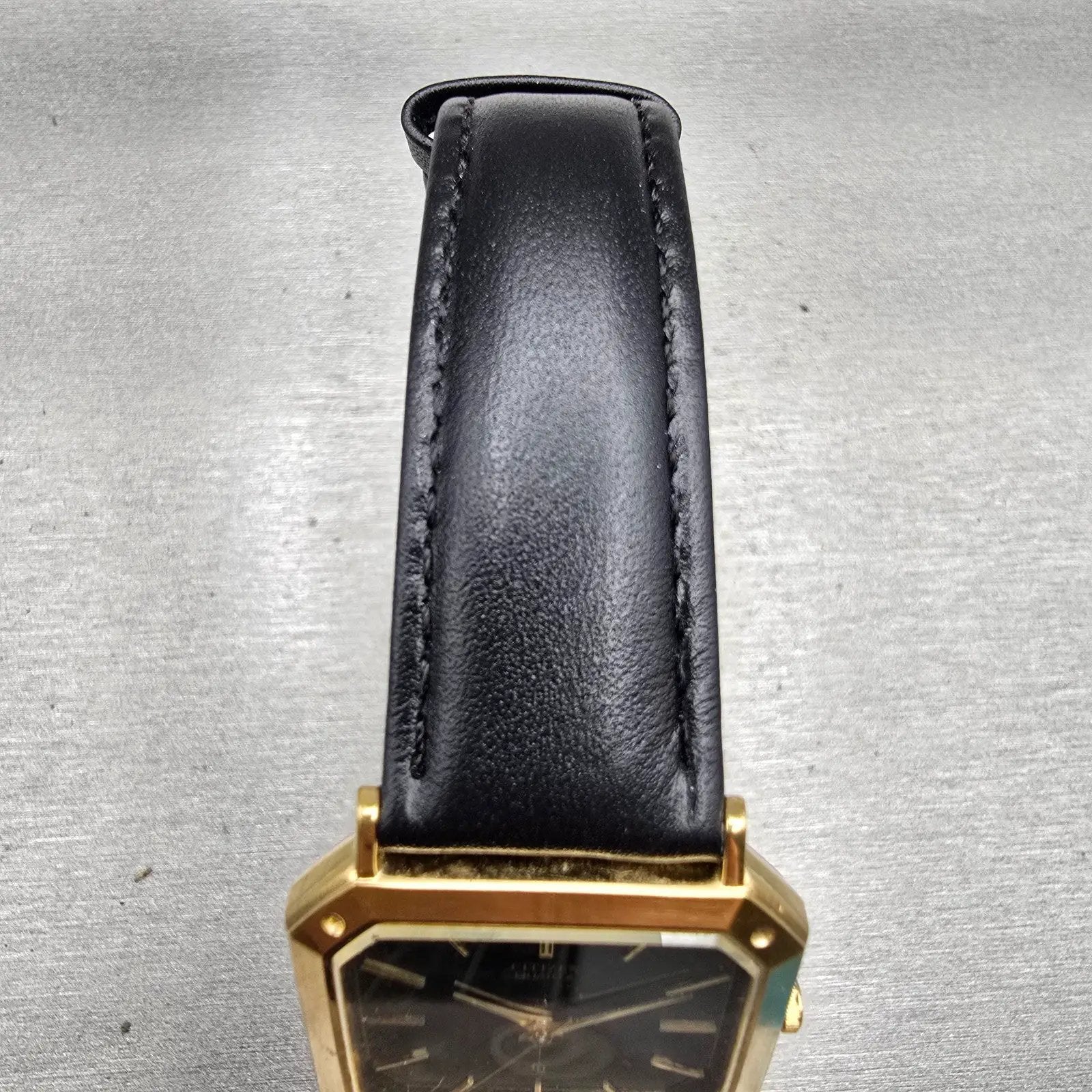 Citizen CQ Watch Men 30mm Black Dial Gold Tone Rectangle 1230-214960 New Battery4