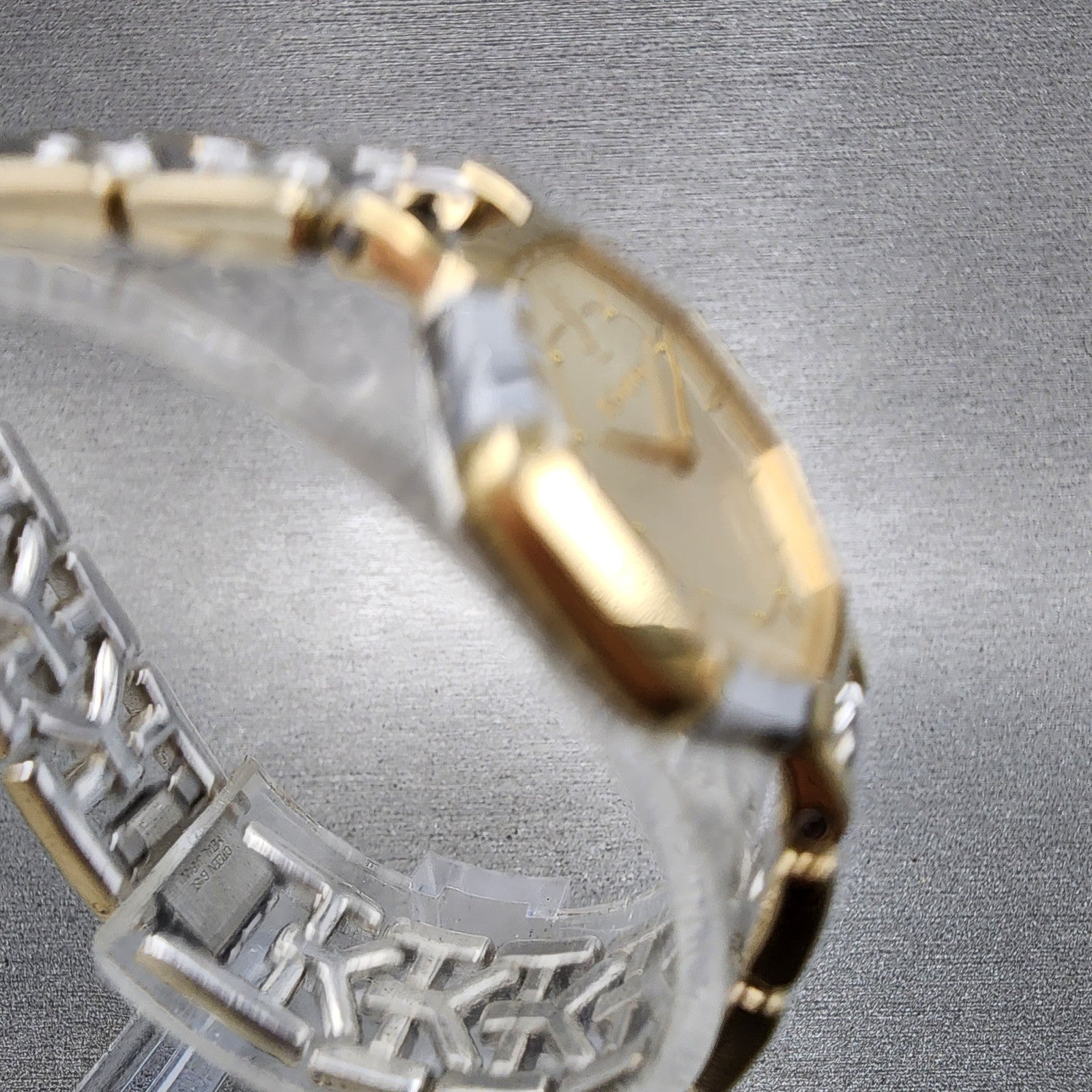 Yves Saint Laurent Watch Women 23mm Champagne Dial Tow Tone Octagon New Battery3