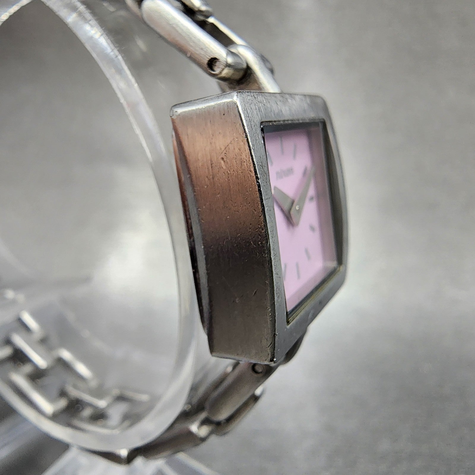 Nixon The Charm Watch Women 19mm Pink Dial Silver Tone Square New Battery3