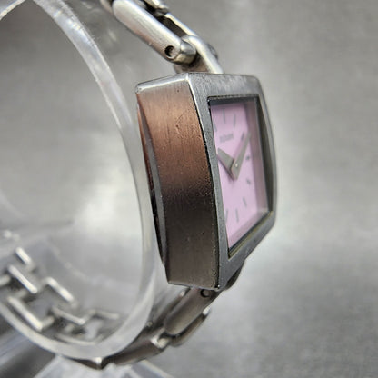 Nixon The Charm Watch Women 19mm Pink Dial Silver Tone Square New Battery3