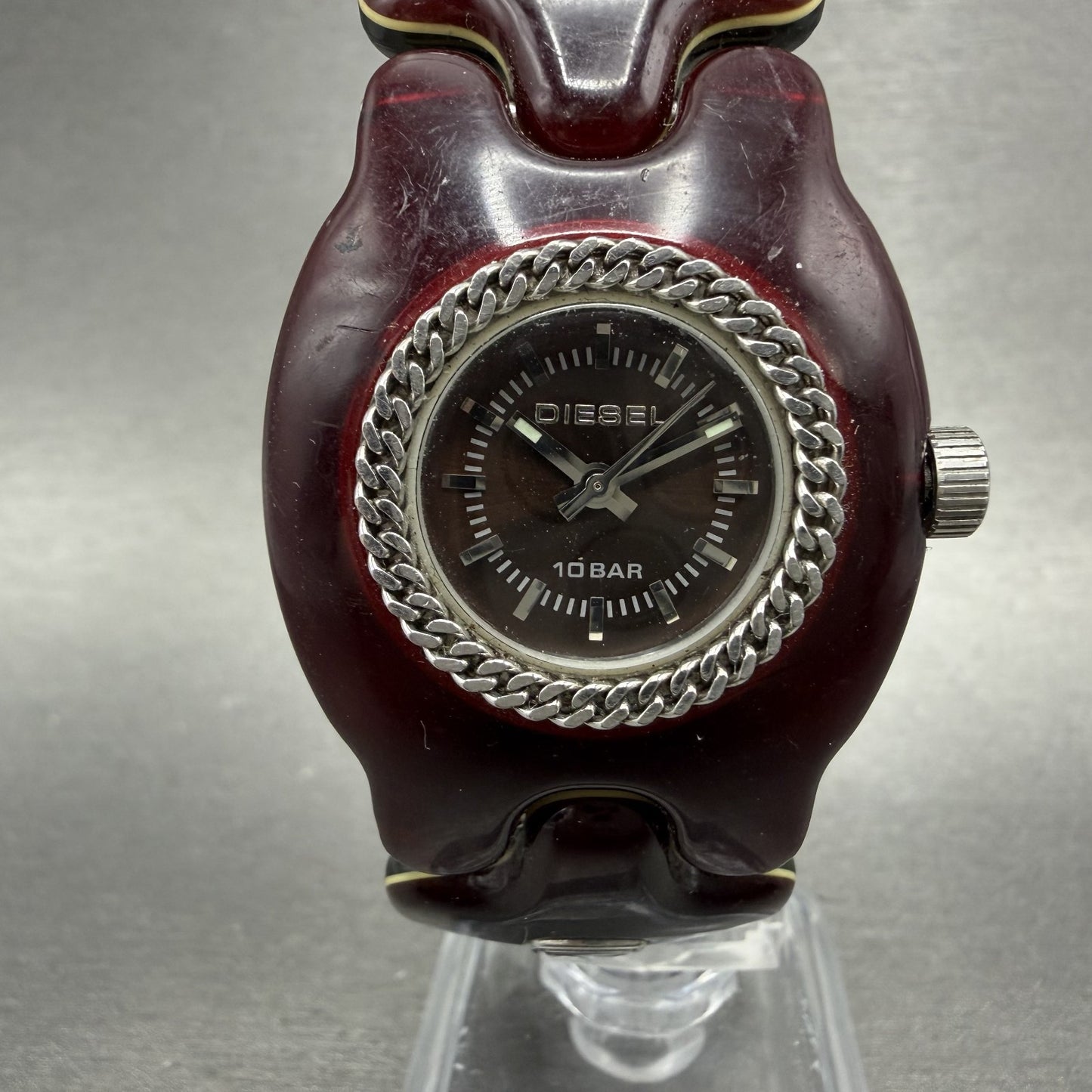 Diesel Watch Women 32mm Brown Dial Red Tone Round DZ-5074 New Battery0