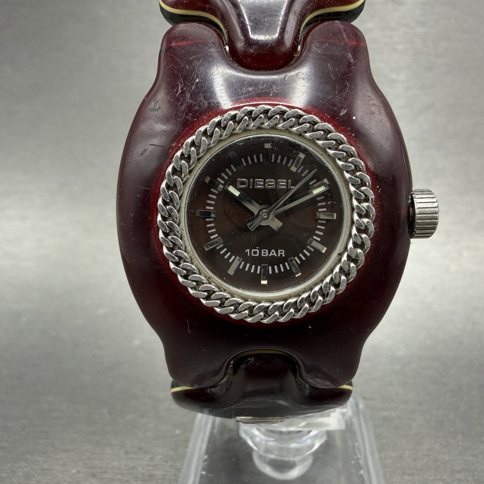 Diesel Watch Women 32mm Brown Dial Red Tone Round DZ-5074 New Battery0