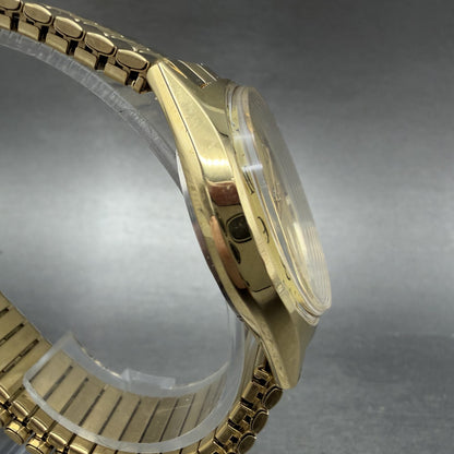 Citizen CQ Watch Men 36mm Champagne Dial Gold Tone Daydate 6100-S24876 New Bat J3