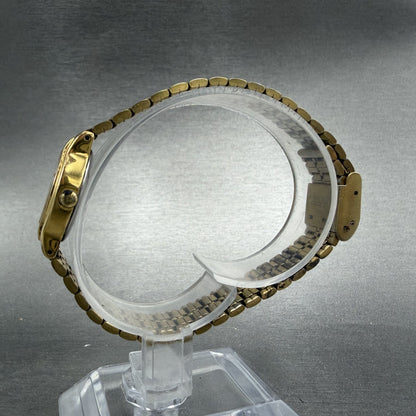 Seiko SX Watch Women 19mm Champagne Dial Gold Tone Round V401-0281 New Battery6