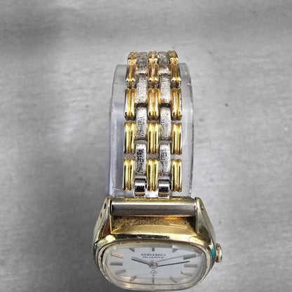 Seiko Watch Women 24mm Silver Dial Gold Tone Oval 4130-5160 New Battery Vintage4