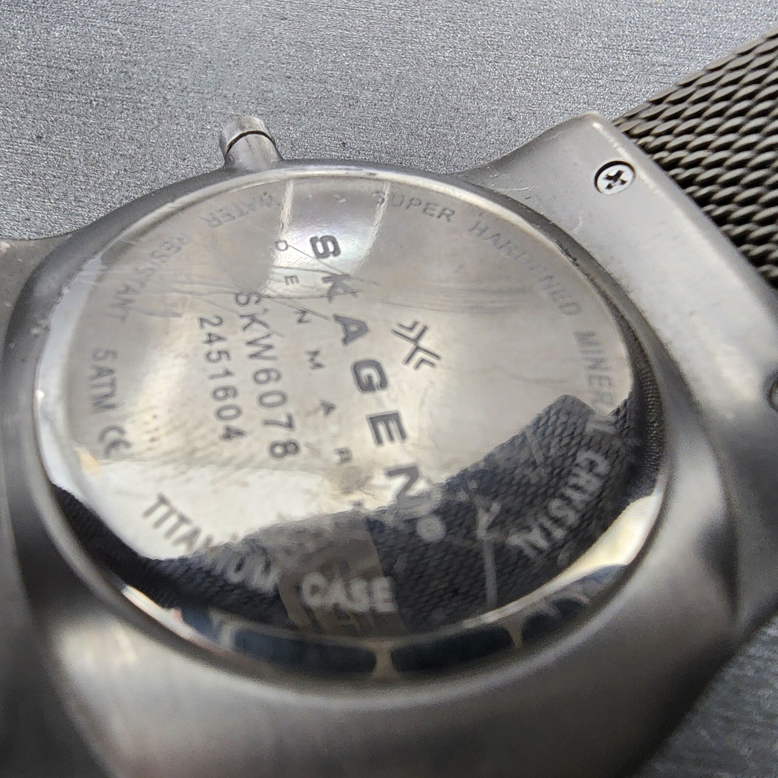 Skagen Melbye Watch Men 40mm Gray Dial Titanium Daydate Round New Batt READ!!!!9