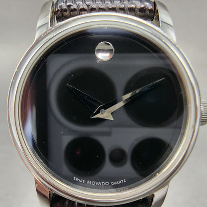 Movado Museum Watch Women 27mm Black Dial Stainless Steel Round New Battery