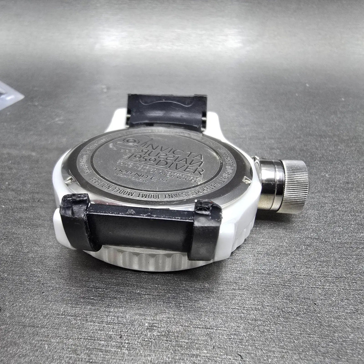 Invicta Russian Diver Watch Men 51mm Black Dial White Ceramic Round 1935 New Bat10