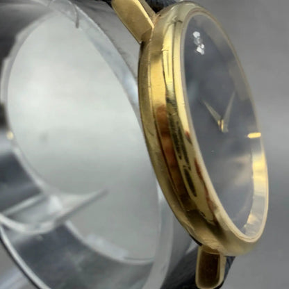 Wittnauer Watch Women 30mm Black Dial Gold Tone Round New Battery Vintage Swiss3