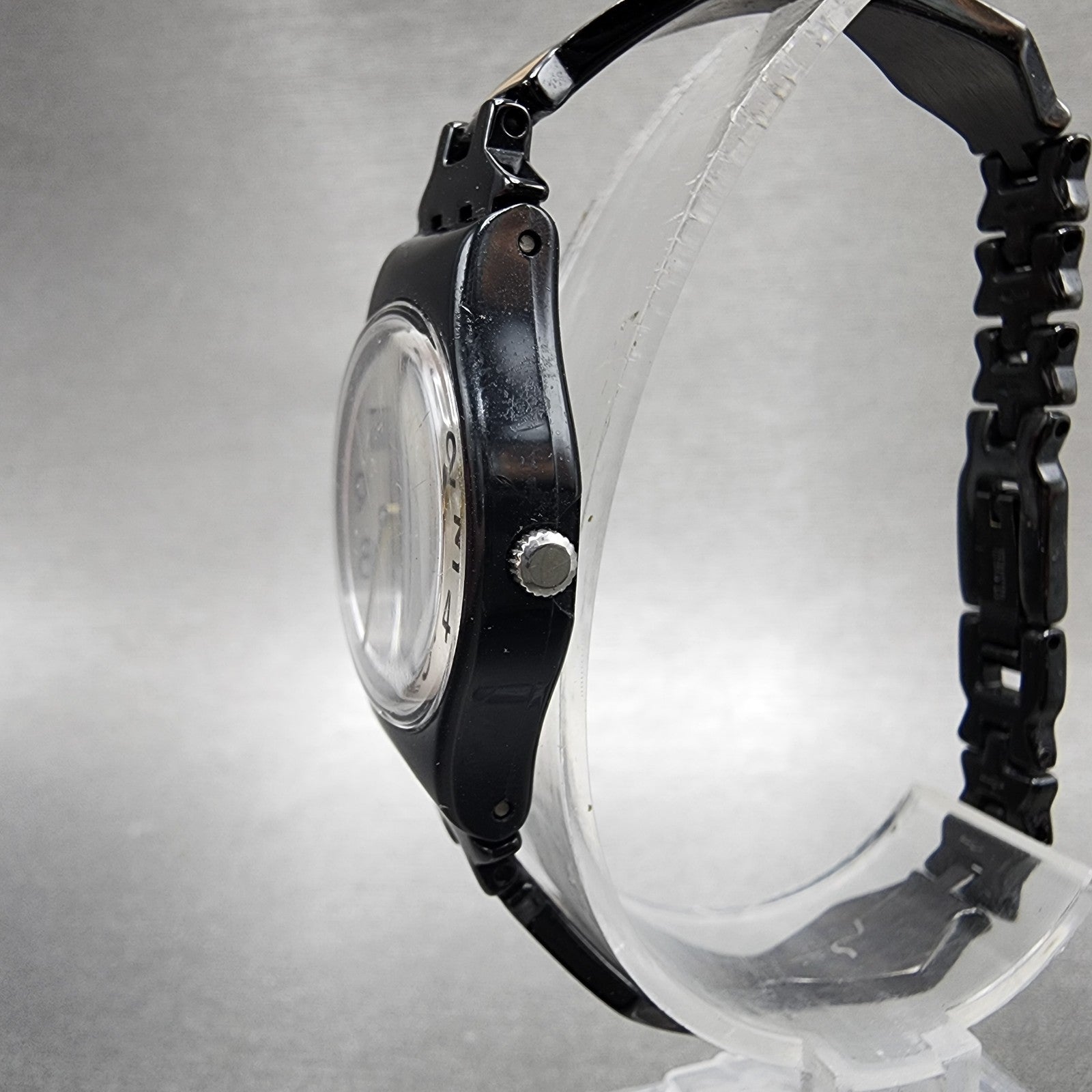 Swatch Moisito Watch Women 25mm Silver Dial Black Tone Round LB160G New Battery2
