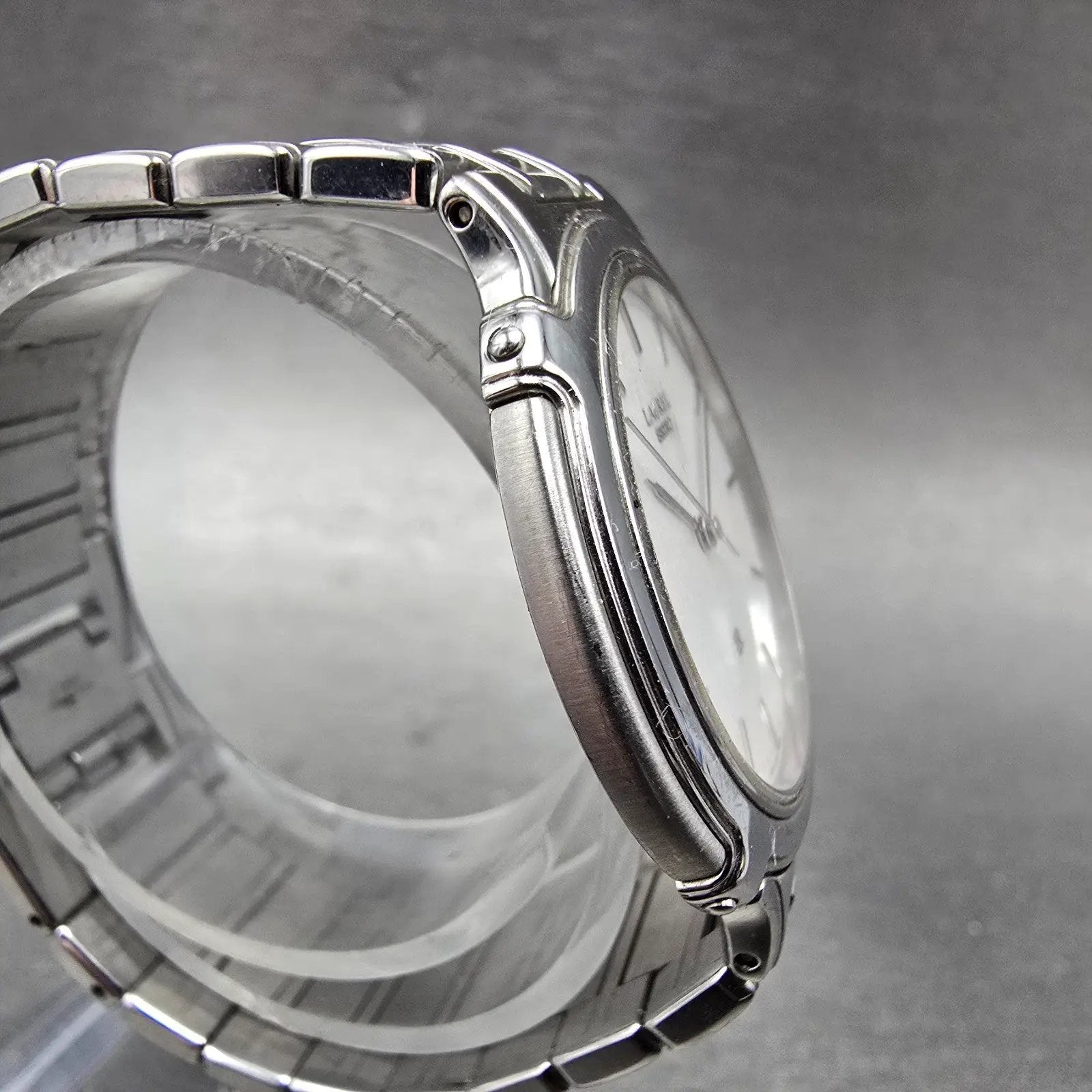 Seiko Laurel Watch Men 34mm White Dial Silver Tone Round 8N41-6240 New Battery3