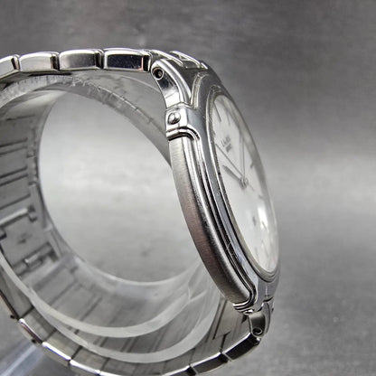 Seiko Laurel Watch Men 34mm White Dial Silver Tone Round 8N41-6240 New Battery3