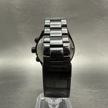 Fossil Flight Chrono Watch Men 46mm Black Dial Black Tone Date Round New Battery7