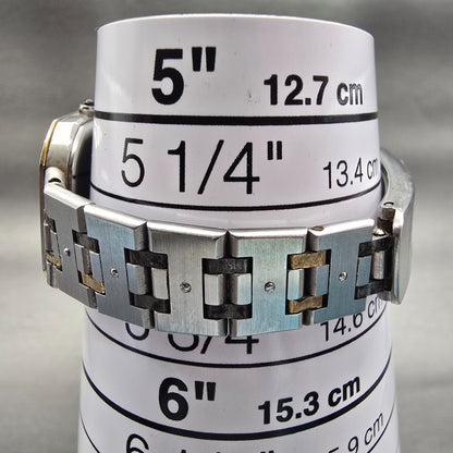 Seiko Credor Watch Women 22mm Silver Dial Two Tone Rectangle 8420-5020 New Batt9