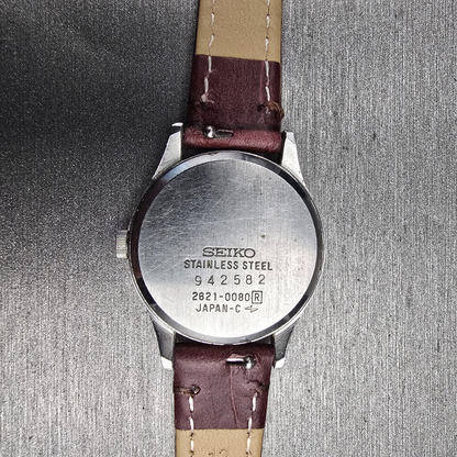 Seiko Watch Women 24mm Silver Dial Silver Tone Round 2621-0080 New Battery10