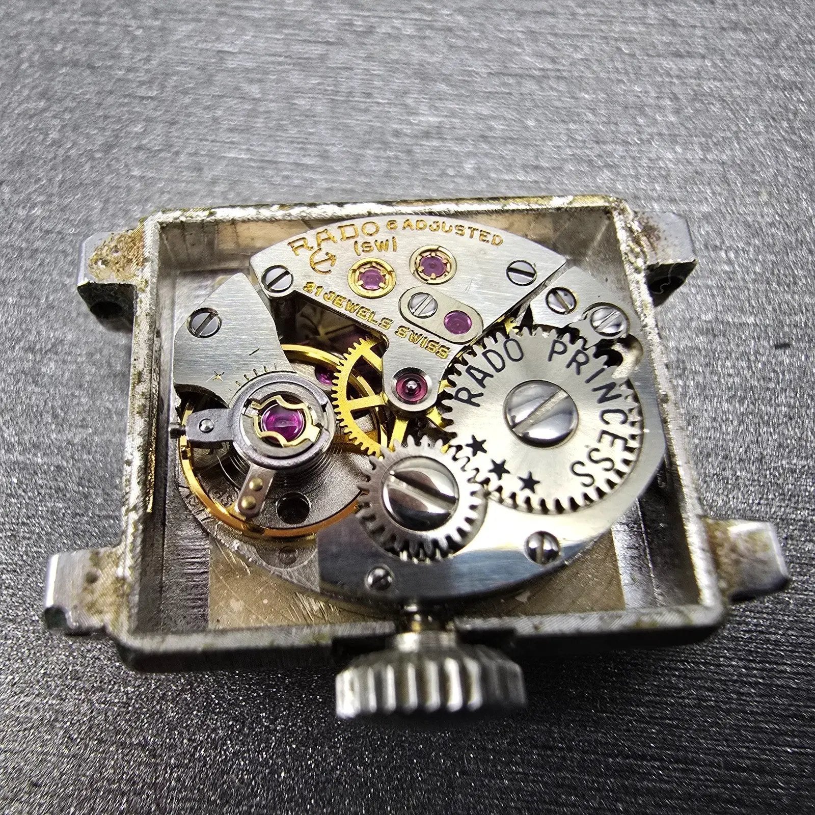 Rado Princess Watch Women 16mm White Dial Silver Tone Manual 21 Jewel PARTS VTG13