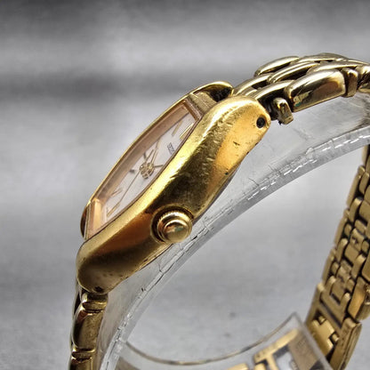 Seiko Watch Women 18mm White Dial Gold Tone Oval 1N01-5C19 New Battery Vintage2