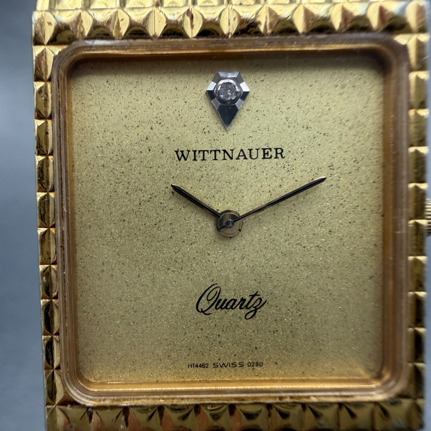 Wittnauer Tank Watch Men 25mm Champagne Dial Gold Tone 0280 New Battery Vintage1