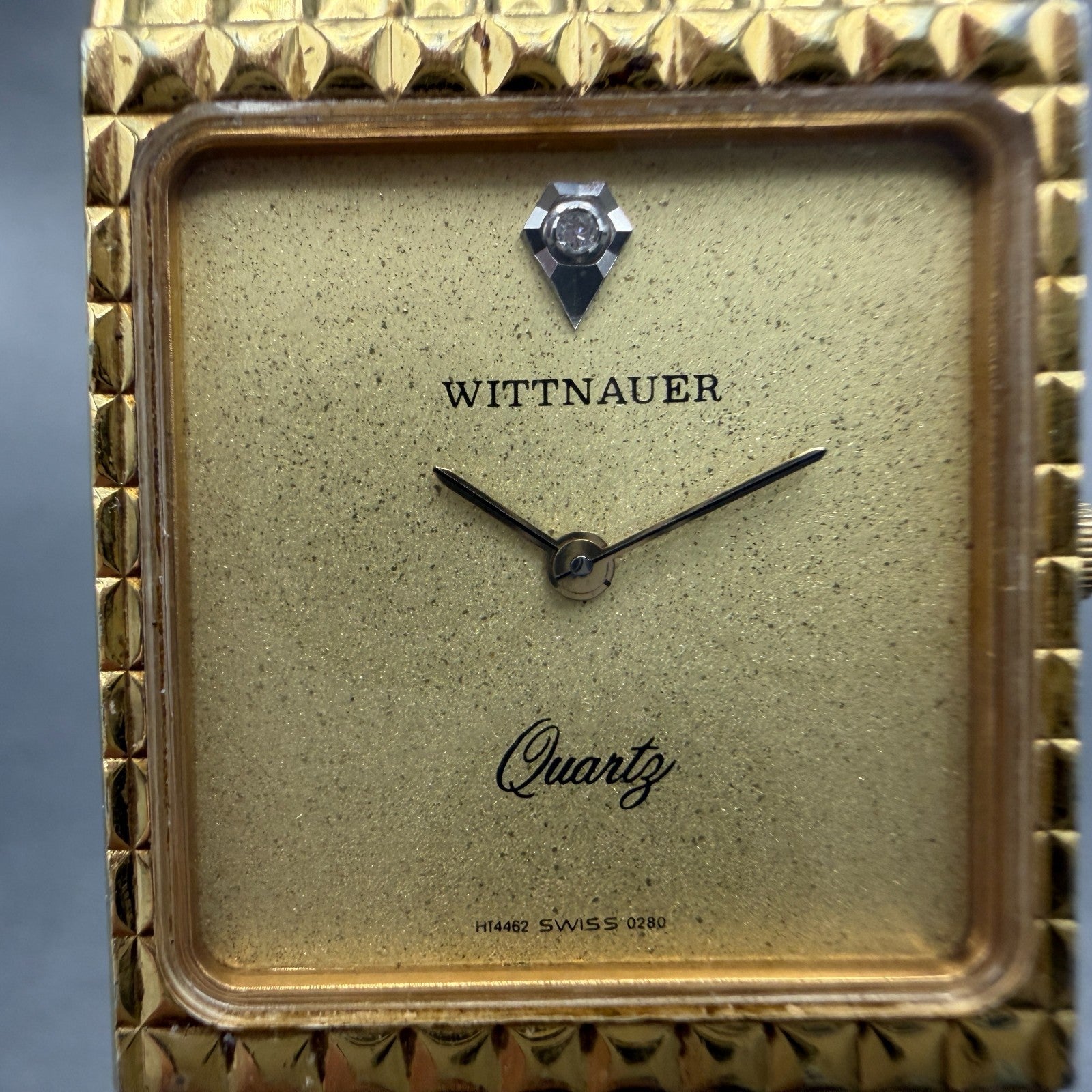Wittnauer Tank Watch Men 25mm Champagne Dial Gold Tone 0280 New Battery Vintage1