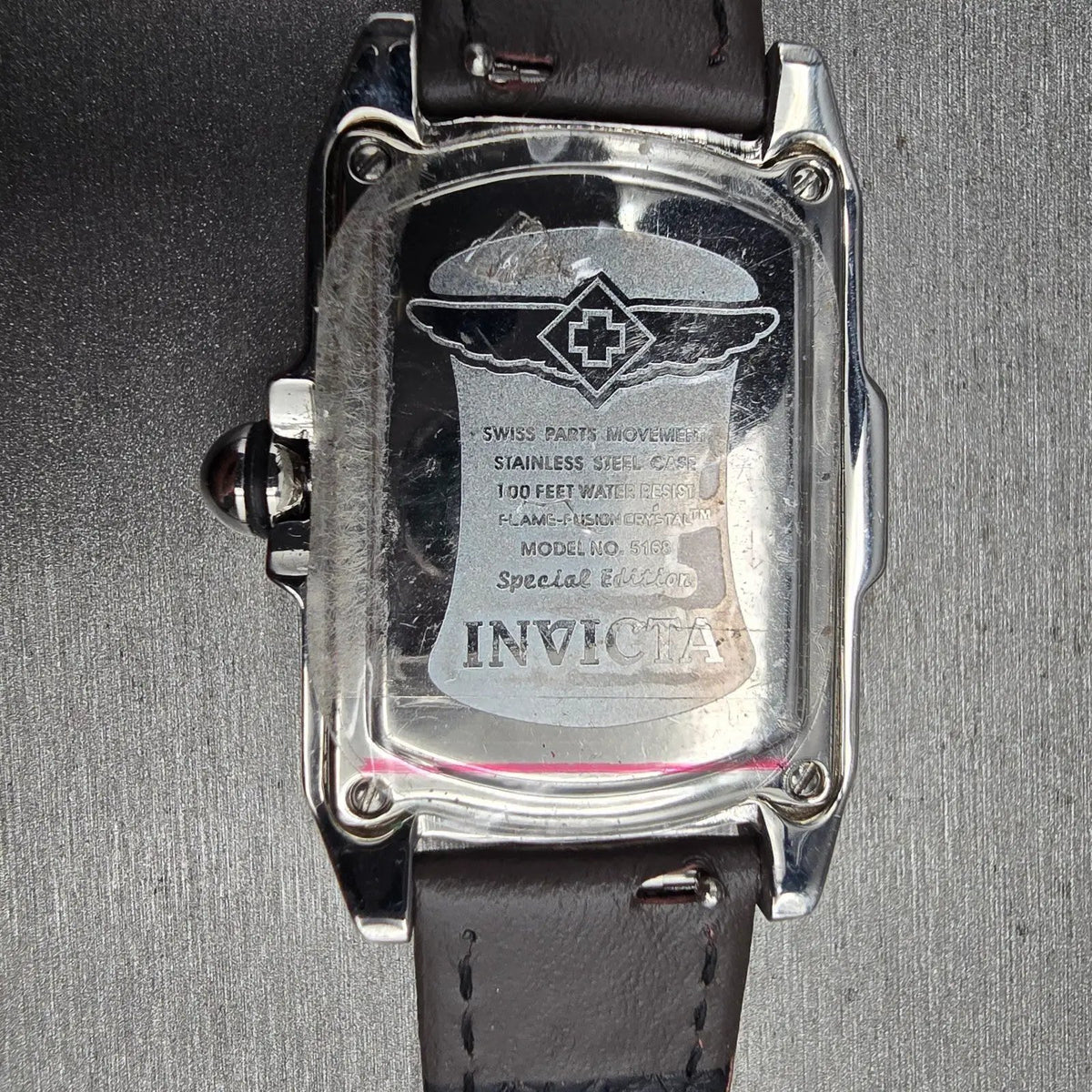 Invicta Lupah Watch Men 29mm MOP Dial Silver Tone Rectangle 5168 New Battery10