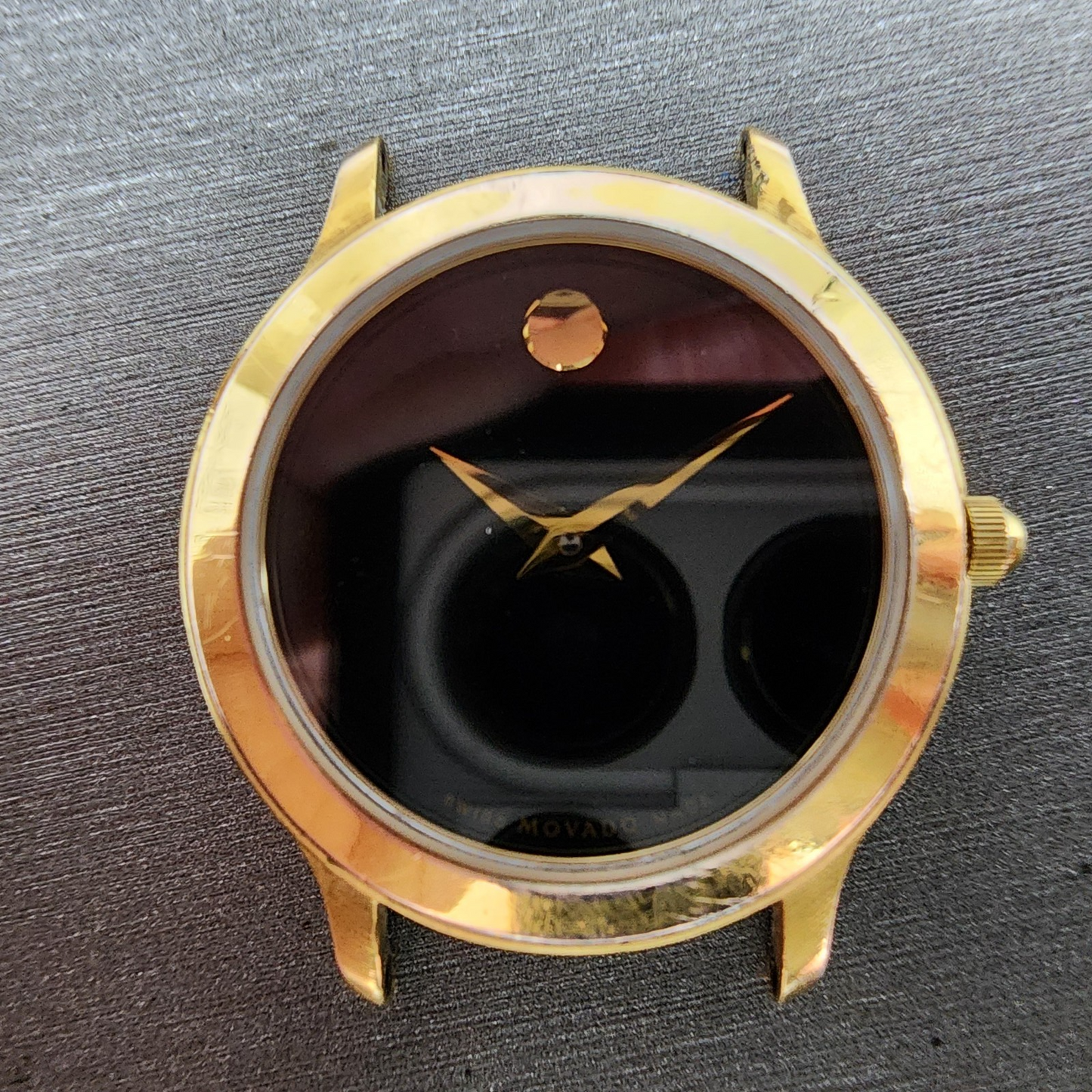 Movado Museum Watch Women 26mm Black Dial Gold Tone Round 87 E4 0814 New Batt1